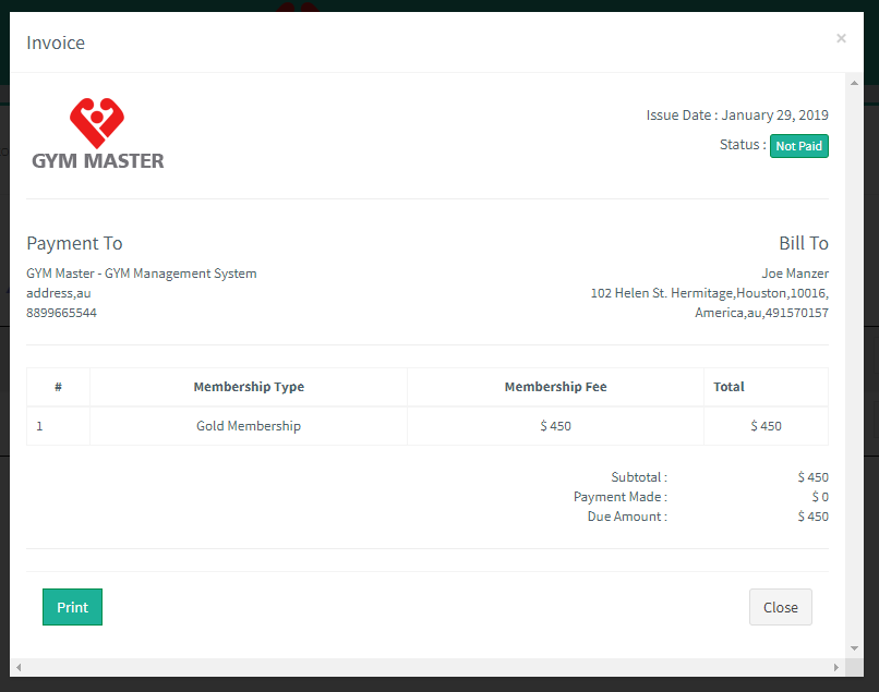 display content of Fees